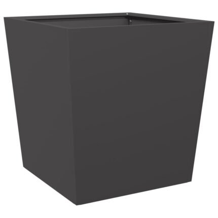 Jardinière bac lit surélevé plantes fleurs terrasse jardin 50 x 50 x 50 cm acier noir 02_0037655