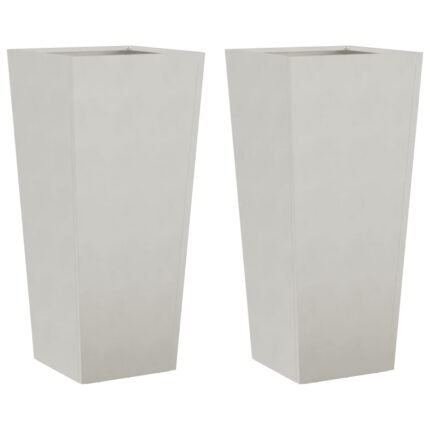 Jardinière bac lit surélevé plantes fleurs jardin terrasses lot de 2 35 x 35 x 75 cm acier inoxydable gris clair 02_0038944