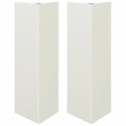 Jardinière bac lit surélevé plantes fleurs jardin terrasses lot de 2 triangulaire 30 x 26 x 75 cm acier blanc 02_0039093