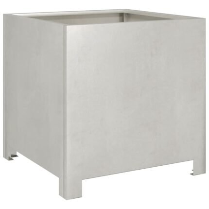 Jardinière bac lit surélevé plantes fleurs terrasse jardin 40 x 40 x 40 cm acier inoxydable Argent 02_0037545