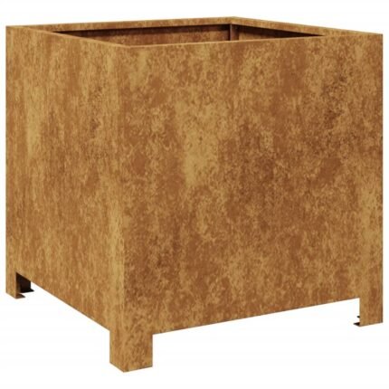 Jardinière bac lit surélevé plantes fleurs terrasse jardin 40 x 40 x 40 cm acier corten marron 02_0037544