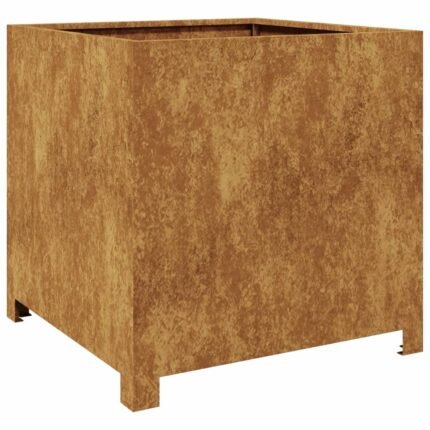 Jardinière bac lit surélevé plantes fleurs terrasse jardin 50 x 50 x 50 cm acier corten marron 02_0037657