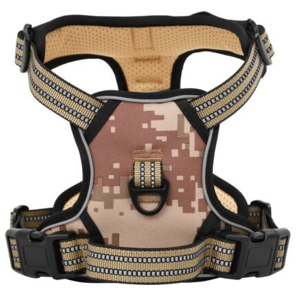 Harnais pour chien avec bandes réfléchissantes réglables S camouflage marron 02_0042317