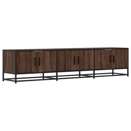 Meuble TV multimédia étagère télévision buffet téléviseur salle à manger salon chambre chêne 180 x 35 x 41 cm bois d'ingénierie brun 02_0027201
