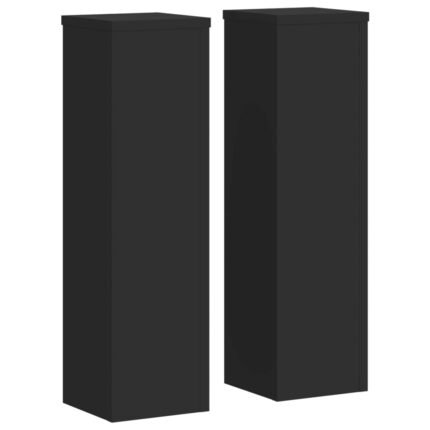 Supports pour plantes meuble fleurs lot de 2 17 x 17 x 60 cm bois d'ingénierie noir 02_0045266