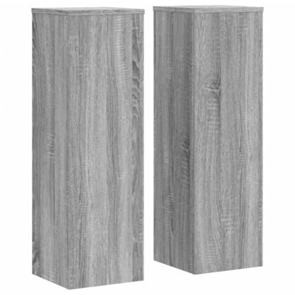 Supports pour plantes meuble fleurs lot de 2 sonoma bois d'ingénierie gris 02_0045363