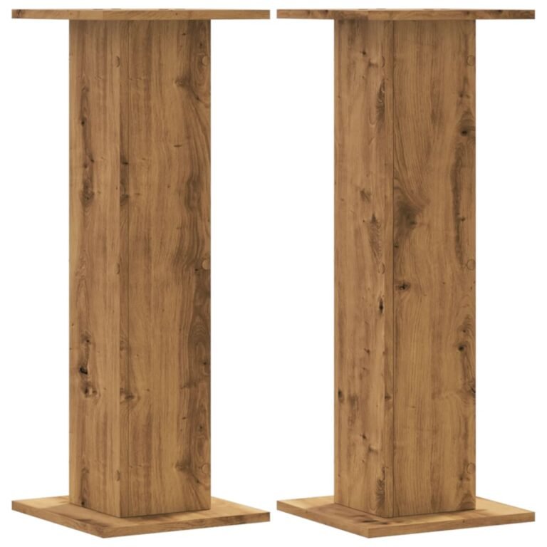 Supports pour plantes meuble fleurs lot de 2 artisanal bois d'ingénierie marron 02_0045295