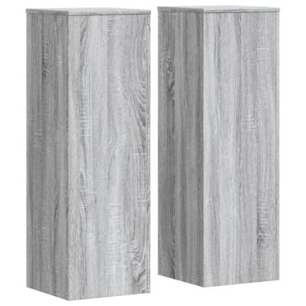Supports pour plantes meuble fleurs lot de 2 sonoma bois d'ingénierie gris 02_0045362