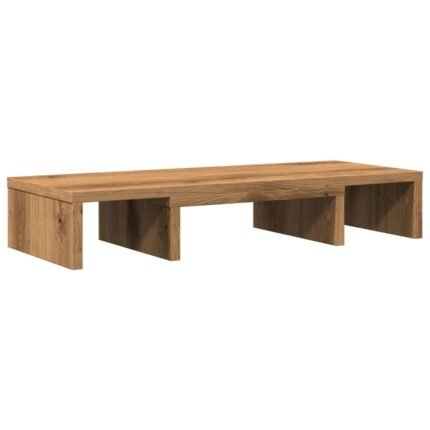 Support de moniteur table meuble bureau réglable artisanal bois d'ingénierie marron 02_0044964