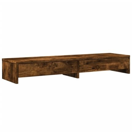 Support de moniteur table meuble bureau avec tiroirs bois d'ingénierie marron 02_0044937