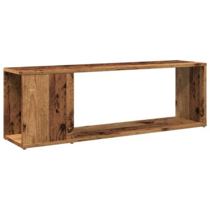 Meuble TV multimédia étagère télévision buffet téléviseur salle à manger salon chambre vieux bois 100 x 24 x 32 cm bois d'ingénierie brun 02_0028502