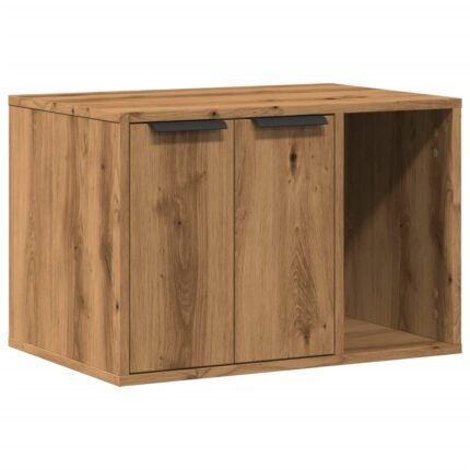 Meuble de bac à litière pour chat artisanal 60 x 40 x 40 cm marron 02_0043307