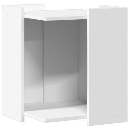 Meuble de bac à litière pour chat bois d'ingénierie blanc 02_0043310