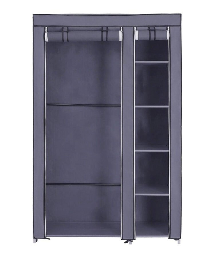 Armoire de rangement penderie de vêtement pliable en toile xl 110 x 45 x 175 cm gris 12_0002298
