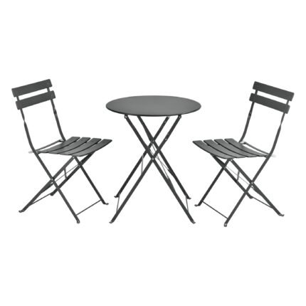 Set de bistrot caprile de jardin pliables acier gris foncé 03_0006938