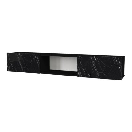 Meuble TV 180 x 31 x 29,5 cm effet marbre noir 03_0007814