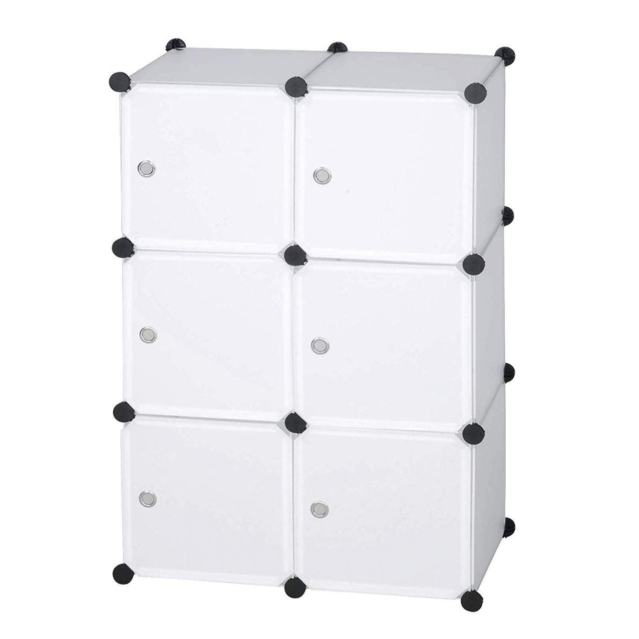 Garderobenschrank-Lagerregal-mit-Tuer-Weiss-SR0056ws