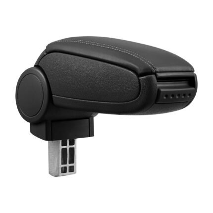 Accoudoir central pour Audi A1 (8X) avec compartiment rembourré cuir-synthétique noir avec des coutures noirs 03_0000357