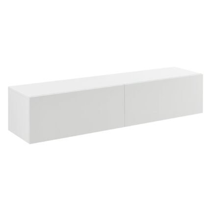 Étagère murale design meuble support TV stylé avec 2 tiroirs 140 cm blanc 03_0005188