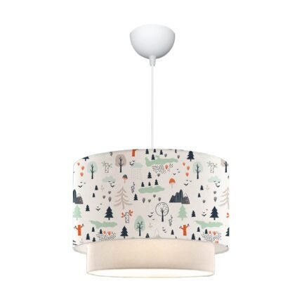 Lustre lampe lumière suspendu suspension lurgan pour enfant E27 70 cm motif de l'arbre 03_0007547
