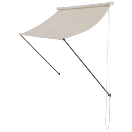 Brise-soleil pare-soleil auvent pour fixer au mur rétractable armature en acier 400 x 120 cm beige 03_0001115