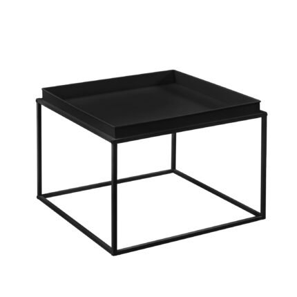 Set de 2 tables basses de tailles différents avec plateau amovible en métal noir 03_0003685
