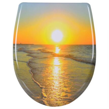 Abattant WC couvercle avec abaissement automatique thermodurcissable sunrise  19_0000729
