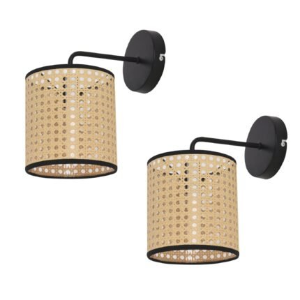 Lot de 2 appliques murales 25 x 17 x 16 cm noir beige  03_0007355
