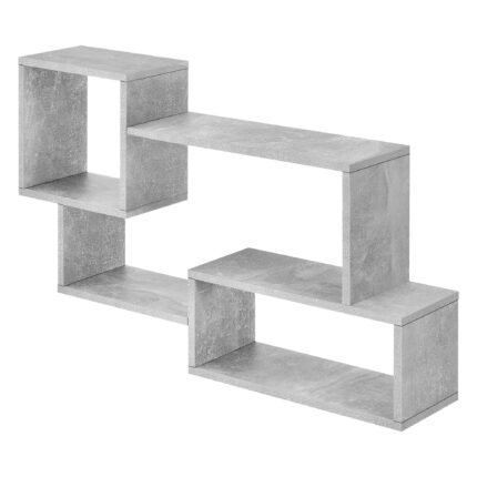 Étagère murale stylée meuble à 3 surfaces de rangement 87 cm effet béton 03_0005200