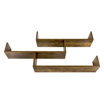 Étagère murale meuble de rangement 119 cm effet bois foncé 03_0005204