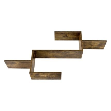 Étagère murale meuble design surfaces de rangement 104 cm effet bois foncé 03_0005207