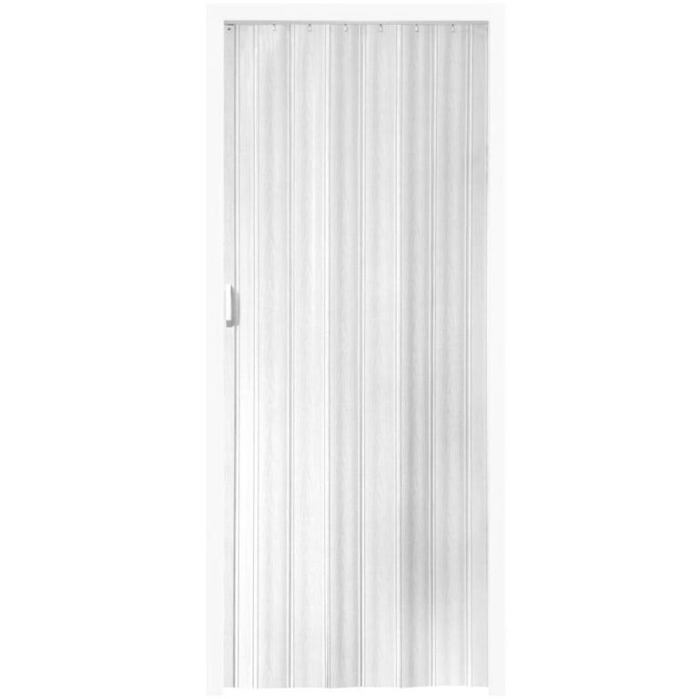 Porte accordéon pliante PVC salle de bain extensible coulissante largeur 80 cm blanc 08_0000547
