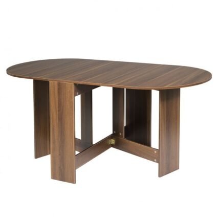 Table pliable pour salle à manger cuisine jusqu’à 6 personnes capacité 60 kg en bois 163 x 80 x 75 cm bois naturel foncé 20_0004247