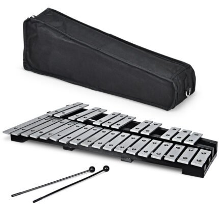 Glockenspiel  xylophone 30 notes cadre en bois barres en aluminium avec baguettes en bois avec sac 20_0007020