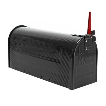 Boite aux lettres style américain design boite postale sur pied us mailbox 18 x 22 x 48 cm noir 16_0000087