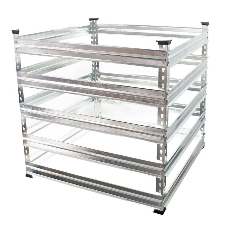 Composteur de jardin métal 100 x 90 x 90 cm 900 litres recyclage bac à compost 16_0002284