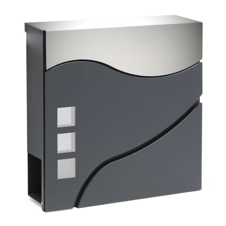 Boite aux lettres design porte journal acier inoxydable anthracite 16_0000097
